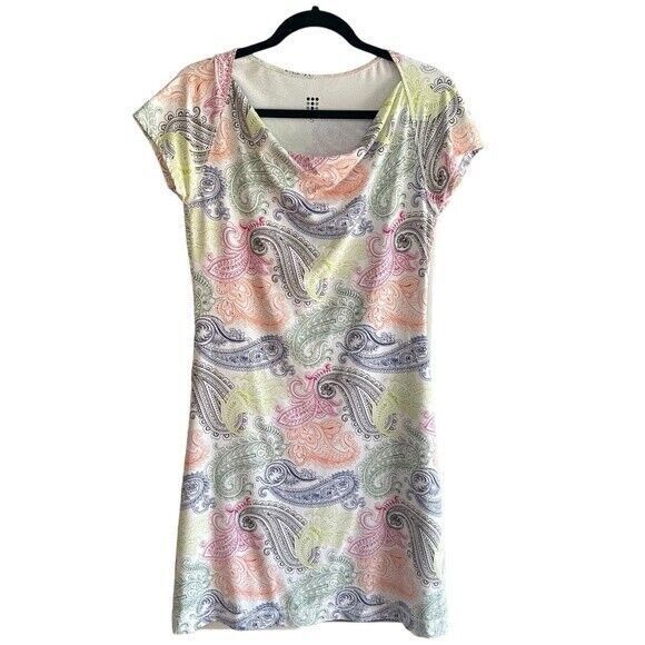 Title Nine Dresses & Skirts - TITLE NINE Womens Size S White Multicolor Paisley Cowl Neck Active Dress